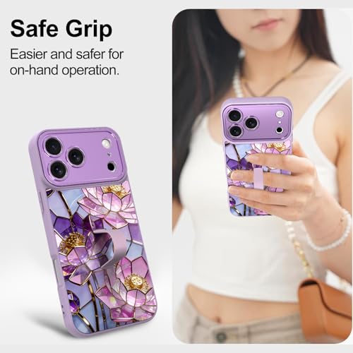 Jefonha Cute for iPhone 17 Pro Case with Strap Stand, Purple Lotus by Jefonha - Used condition - Image 3