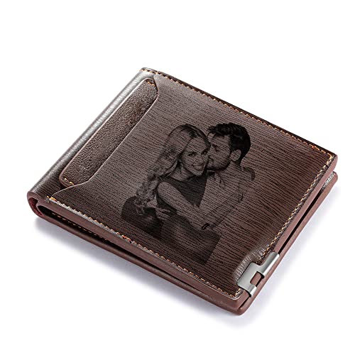 ALBERTBAND Father's Day Gifts Mens Wallets Personalized Photo Wallet for Men Custom Picture Wallet for Dad Son Husband Father Day Gifts from Daughter