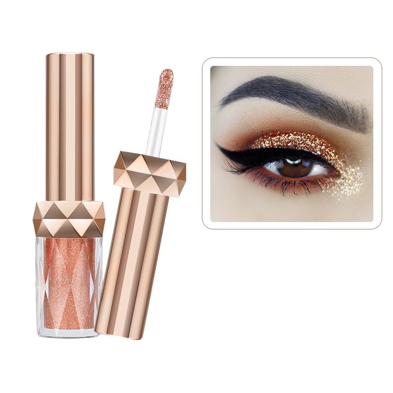 ANYPEREyeshadow Charm, Highly Pigmented Sparkly Liquid Glitter Eyeshadow, Durable Matte to Shimmer Eyeshadow, for Women Girls (#4 Bronze Gold)
