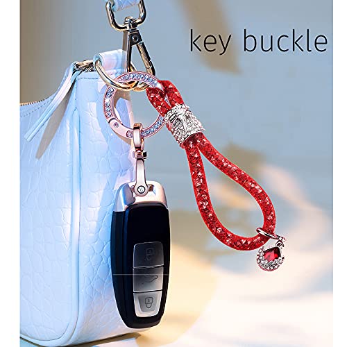 Diamond Crystal Car Keychain For Women,Bling Rhinestones Key Chain Ring For Ladies,Fashion Crystal Auto Accessories Car Key Pendant Cute Bag Pendant For Girls (Silver) #TOP1