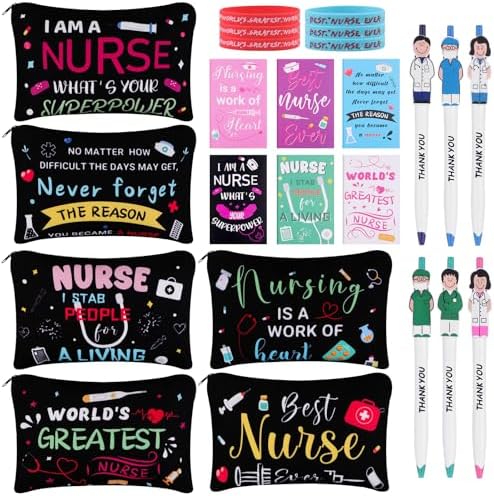 24 Pcs Nurse Appreciation Gifts Set 6 Nurses Makeup Cosmetic Bag 6 ...