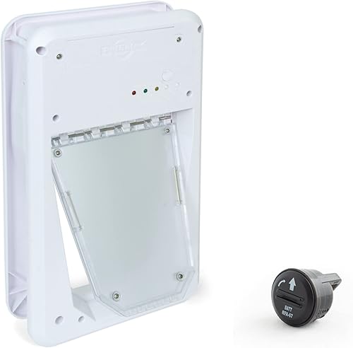 PetSafe Electronic SmartDoor - Puerta de perro y gato activada por collar - Mascotas pequeñas a grandes Blanco