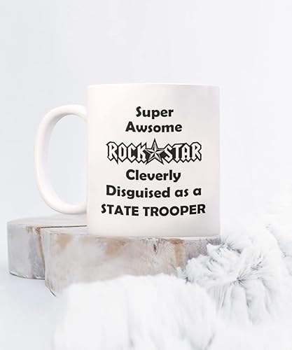 Miniatura 3 de State Trooper Coffee Mug for a Highway Patrolman, Mounted Policeman or Trooper Cop Rock Star, Gift, Fun Gift for Colleague