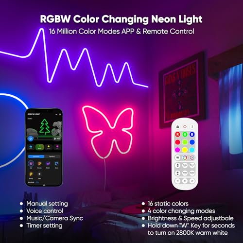 Shine Decor luces de neón RGB+WW de 24V con control APP y WiFi miniatura 2