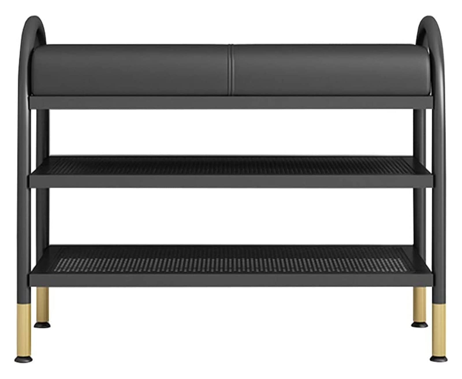 Banc de rangement à chaussures double couche et tabouret entrée métal