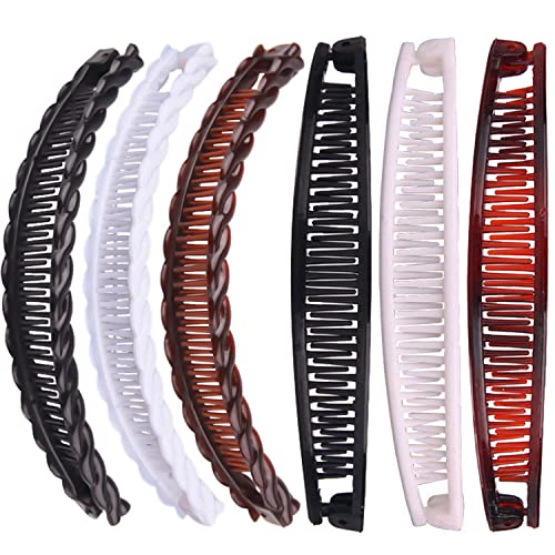 Banana Clips Hair Banana Hair Clips for Thick Fine Hair Vintage Classic Clincher Combs Clamp Grip Large Ponytail Clips Holder for Women Curly Thick Hair Claw Hair Clips Barrettes Double Hair Clip