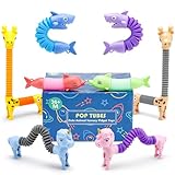 8Pcs Animal Pop Tubes Fidget Toys,Easter Basket Stuffers,Party Favors Classroom Prizes Birthday Gifts, Sensory Toys for Kids 3-8, Piñata Stuffers, Autism Toys