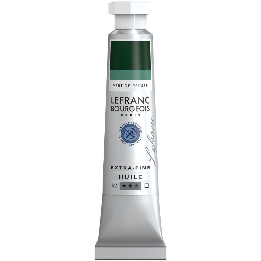 Lefranc Bourgeois 404987 extra feine Ölfarbe in Künstlerqualität aus hochwertigen Pigmenten, lebendige Farben, hohe Lichtechtheit, 20ml Tube - Preussischgrün