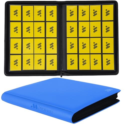 Image of Premium 1000+ Pockets Card Binder,16 Pockets Trading Card Binder Ringless Side Loading Trading Card Album Folder for TCG -Light Blue