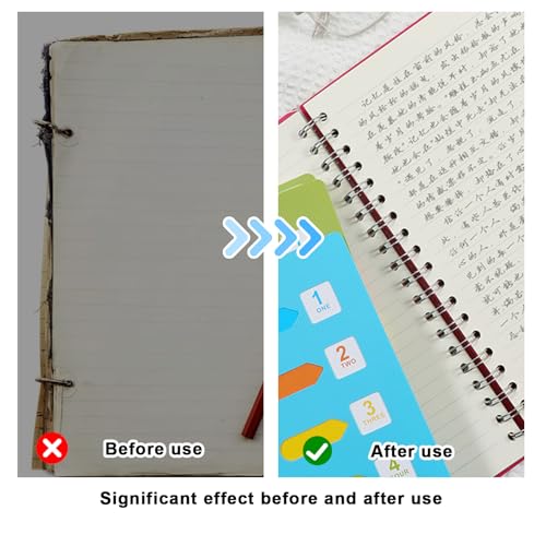 Nizirioo 2 Stück A5 Spiralblock Notizbuch mit Register - Liniertes Ringbuch für Büro, Schule & Universität, 14 x 21 cm, 120 Blatt/240 Seiten