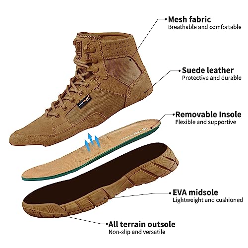 FREE SOLDIER Waterproof Hiking Boots Men's Tactical Work Boots Breathable Desert Boots 6 Inches Lightweight Military Boots3