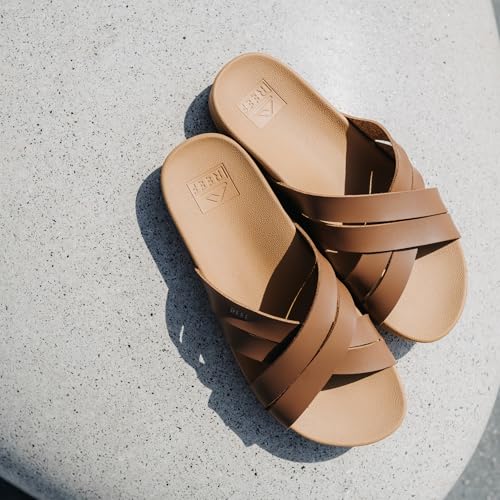 Reef Cushion Spring Bloom Womens Fashion Slide Sandal, Ultra Soft Cushion Footbed, White/Tan, 6 - image 8