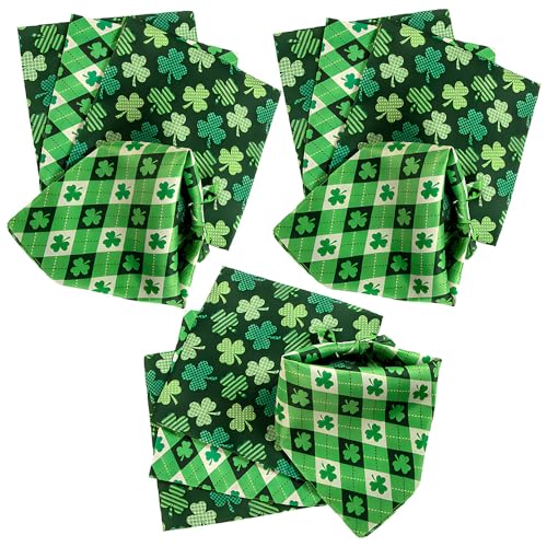 Fun Express St Patricks Day Bandanas - 12 Bandanas of Assorted Shamrock Designs