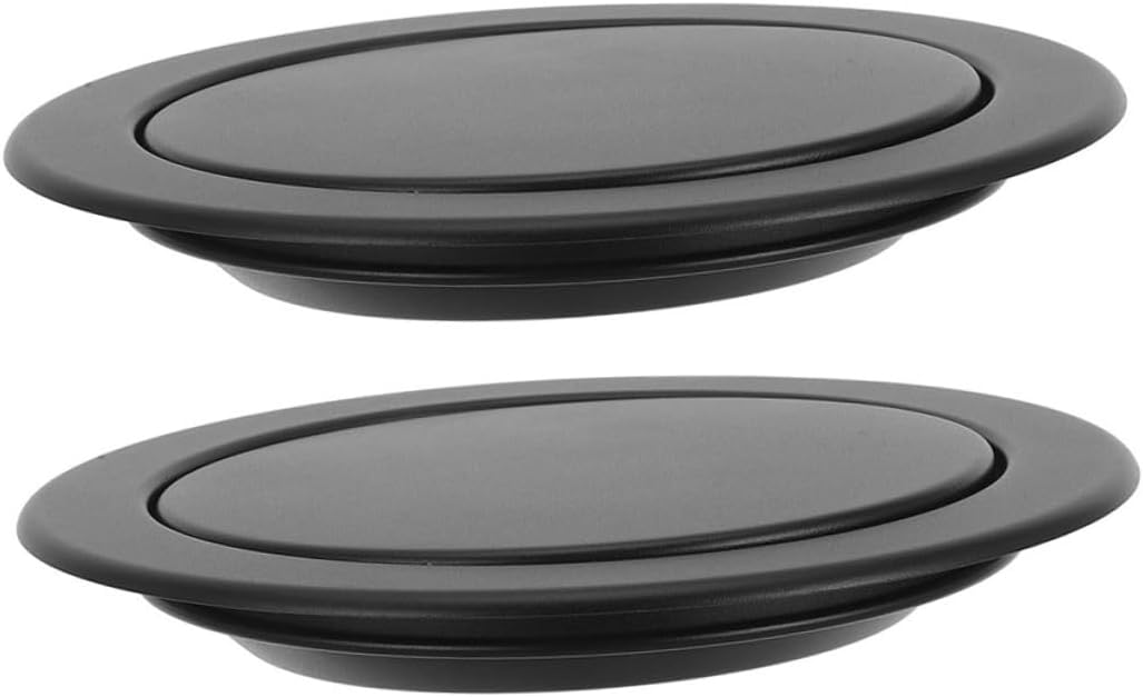 Countertop Trash Can Lid with Swing Flap, Stainless Steel Recessed Trash Bin Cover for Kitchen Bathroom Hotel, Fits 21-24cm Opening, 2pcs Set