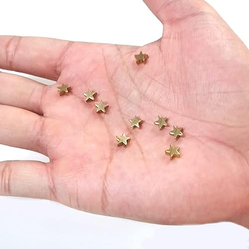 Miniatura 3 de findTop 100 cuentas espaciadoras de estrellas para manualidades, manualidades, collares, aretes, pulseras, joyería, manualidades (dorado)