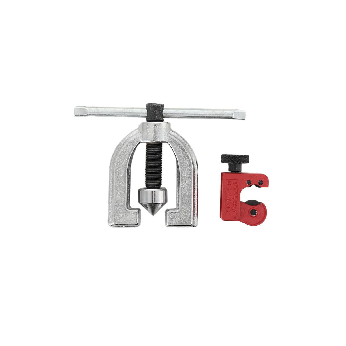 Kit di Attrezzi per l'Espansione di Tubazioni dei Freni, Taglierina per Tubi e Attrezzi Svasati, 5 Adattatori 3/16"-1/2", Compatibile Rame, Alluminio, Magnesio, Ottone e Acciaio Morbido