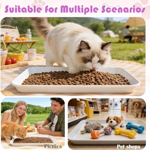 Kit de 5 bandejas grandes para arenero de gato blanco miniatura 5