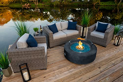 42-Round-Modern-Concrete-Fire-Pit-Table-w-Glass-Guard-and-Crystals-in-Gray-by-AKOYA-Outdoor-Essentials-Amber