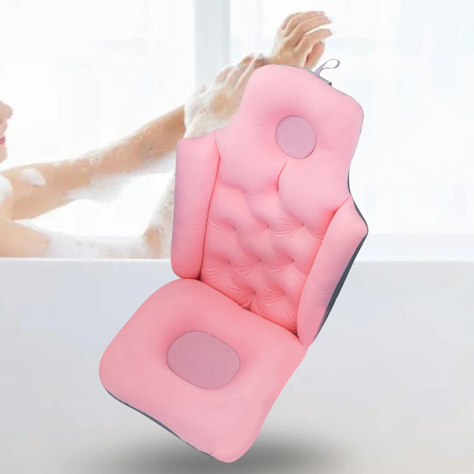 Badewannenkissen Ergonomisches Badepolster Spa Rückenkissen Kopfstütze Wasserdicht Atmungsaktive Mesh Oberfläche für Senioren Wellnessbereich