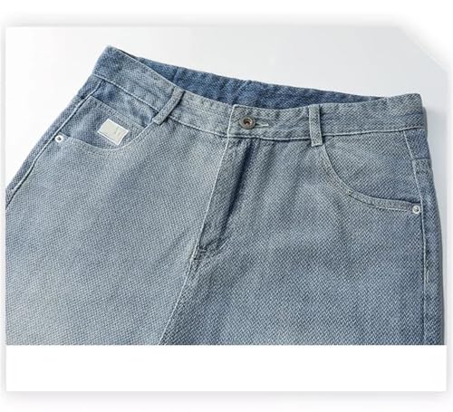 Men's Vintage Baggy Jeans Fashion Fabric Straight Casual Trousers High Waist Personalized Denim Pants4