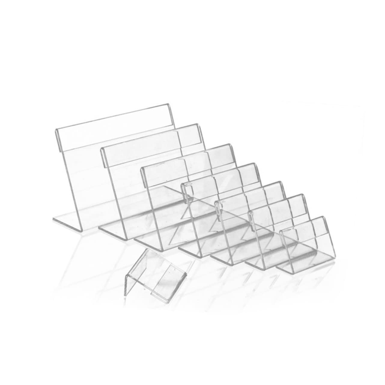 VILLCASE 200 Piezas Soporte De Exhibición En Forma De l Mesa Titular De La Muestra De Acrílico Estante De Exhibición Transparente Claro Titular De La Señal Menú Oficina Signo Producto