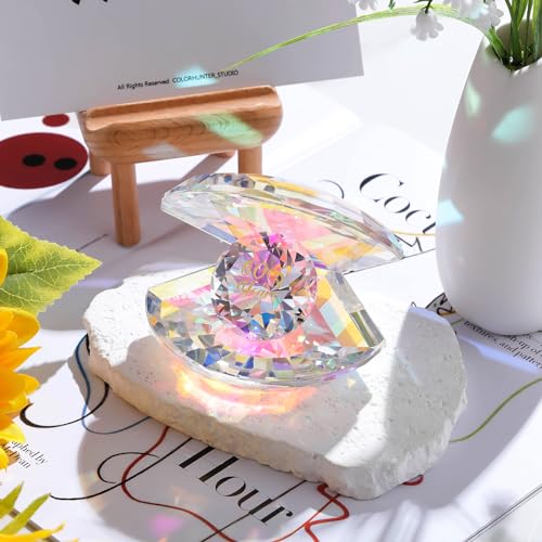Crystal Shell 60th Anniversary Diamond Wedding Gifts for Couples Grandparents Her Presents 60 Years of Marriage Romantic Keepsake Ornaments for Home Decor - Image 4