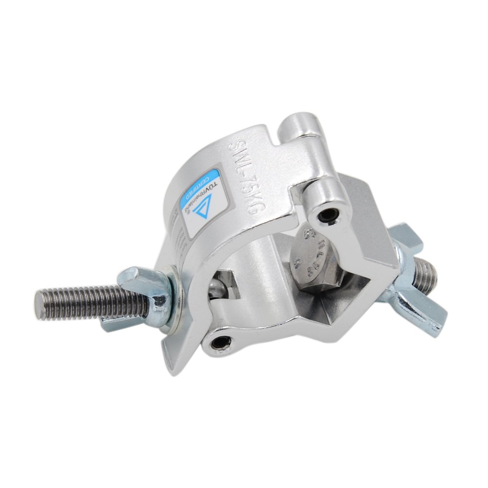 Truss Clamp, JLTPH Morsetto da palcoscenico in finitura di lega di alluminio, 32 – 35 mm, con testa girevole, confezione da 5