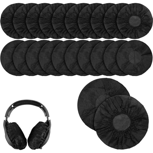 100 Stücke Kopfhörer überzug, Kopfhörer Schutz überzieher, Kopfhörer Schutzüberzug, Einweg-Kopfhörer Abdeckung, Für Meist Auf Ohr Kopfhörer Mit 10 Bis 13 cm Ohrpolster(Schwarz)
