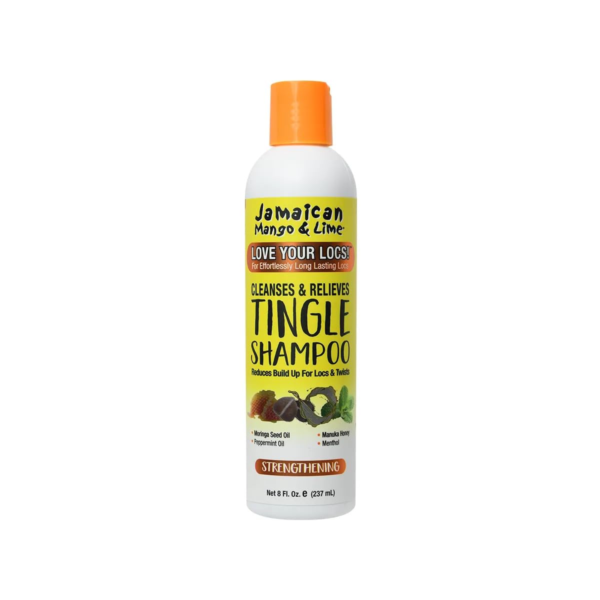 Jamaican Mango & Lime Tingle Shampoo 237ml - Gently cleanse and nourish natural hair. Formula contains Tea Tree extracts that stimulate the scalp, relieve itching and remove product build-up