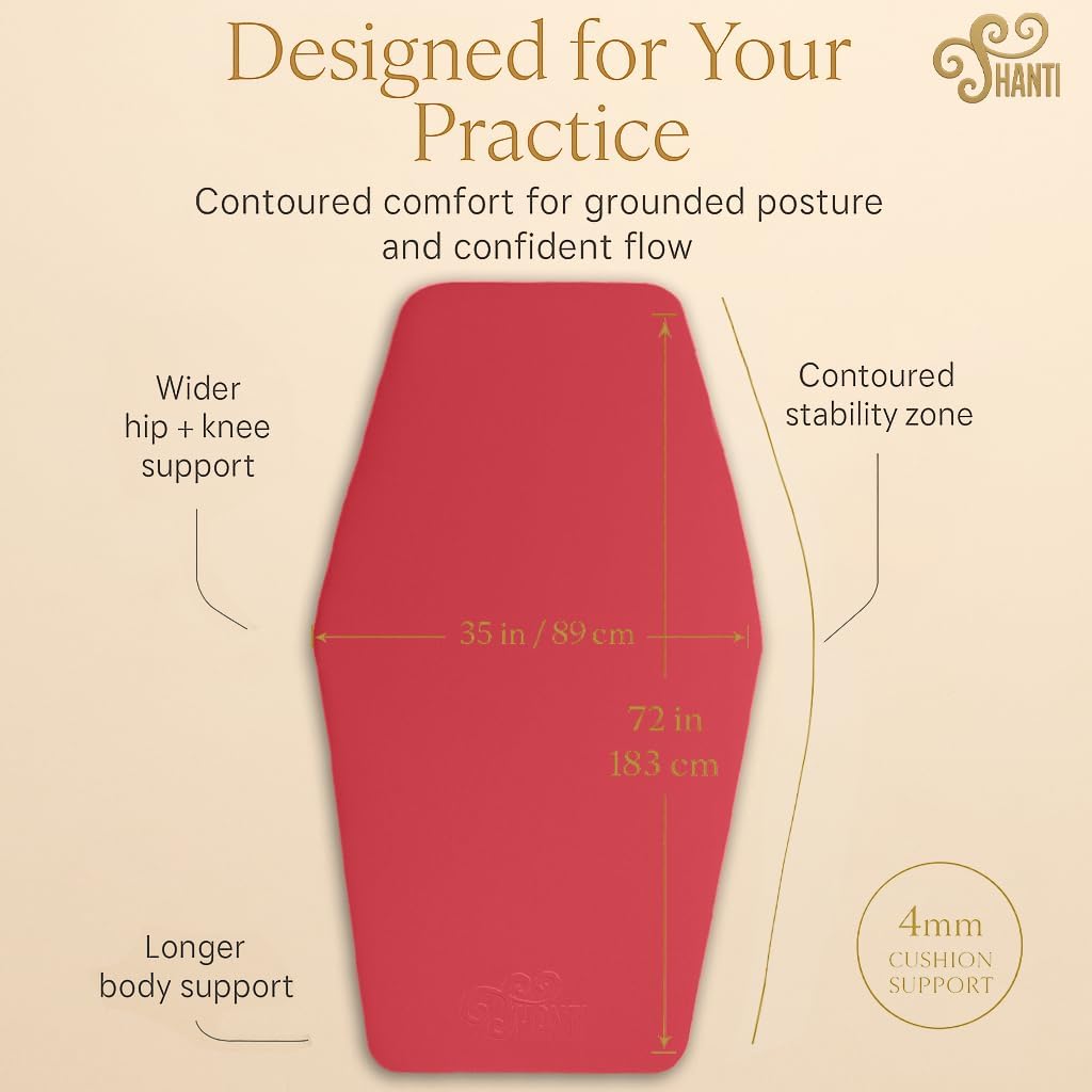 Shanti Diamond Series Yoga Mat - Diamond Shape to expand your Practise, UltraGrip surface, High dencity Cushioning for, Yoga, Pilates, Stretching & Home fitness.