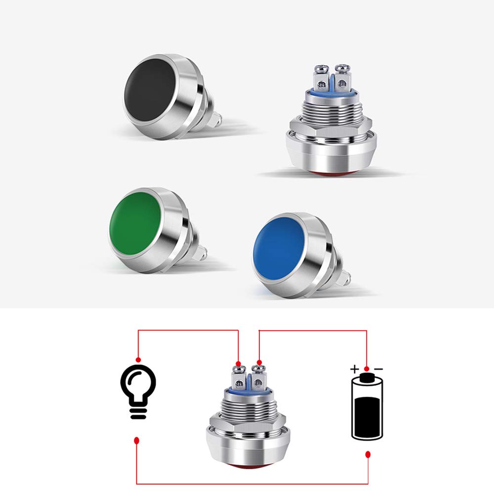 Bouton poussoir métallique étanche 12mm - Fiabilité et Sécur