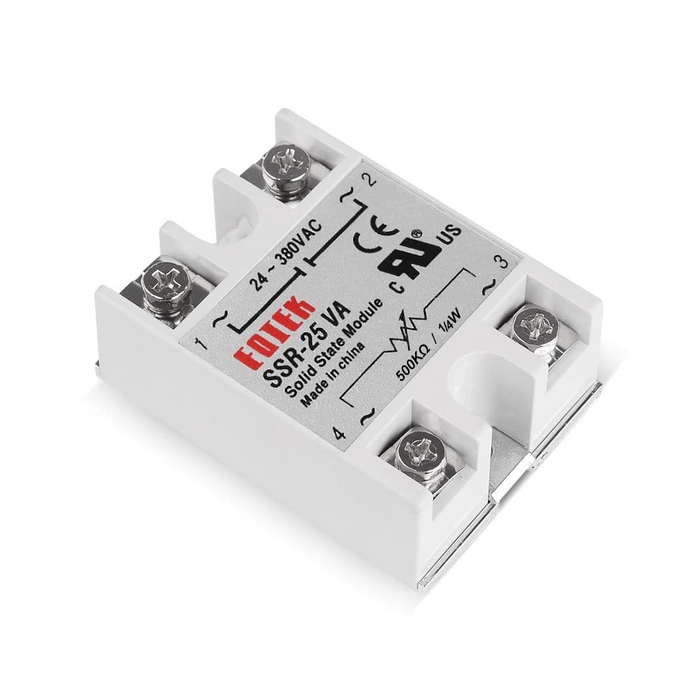 SSR 10VA 25VA 40VA Regolatore di Tensione a relè a Stato Solido Uscita 24-380 V CA con potenziometro 10A 25A 40A (Size : 25VA)