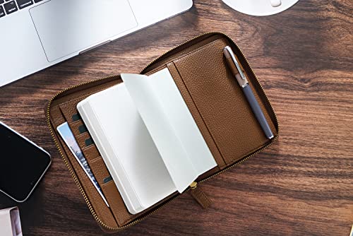 Moterm Zippered Leather Cover For A6-Notebooks - Fits Hobonichi, Stalogy And Midori Md Planners (Pebbled-Chocolate) #TOP3