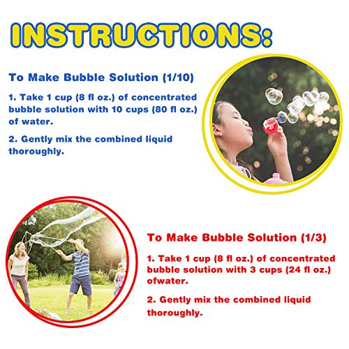 Kidoodler Bubble Solution 64 oz (Can Make 5 Gallon), Non-Toxic Bubble Solution Refill, Concentrated Bubble Solution for Bubble Machine, Bubble Gun, Giant Bubble Wand - Thumbnail 3