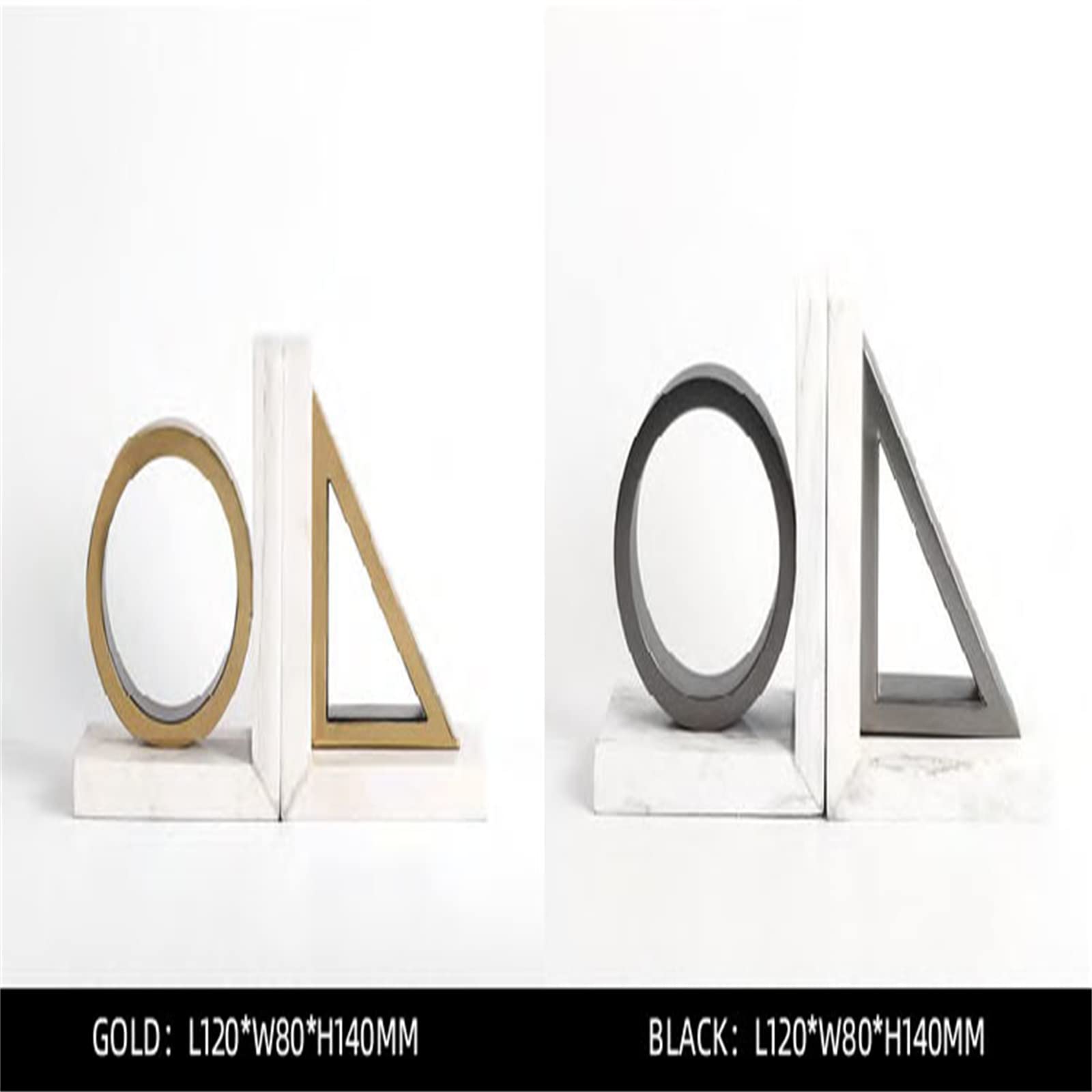 D Cle - Fermalibri da scrivania, design semplice in metallo e marmo, decorazione per casa e ufficio, accessori per biblioteca, supporto Boohelf