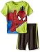 Marvel Boys' Spiderman Mesh Short Set, Green, 6