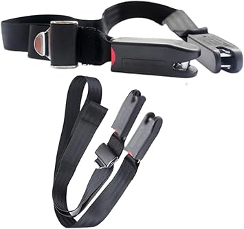 Strap Pads Compatible with 1 Pcs Universal ISOFIX Kids Seat Car Fixing Straps Covers with Latch Interface Accessory Cover Set (Black)