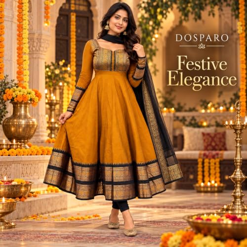 Image of Elegant Zari Jacquard Weaving Gown with Lace Border Dupatta - Traditional Indian Ethnic Wear for Weddings, Festivals, and Special Occasions