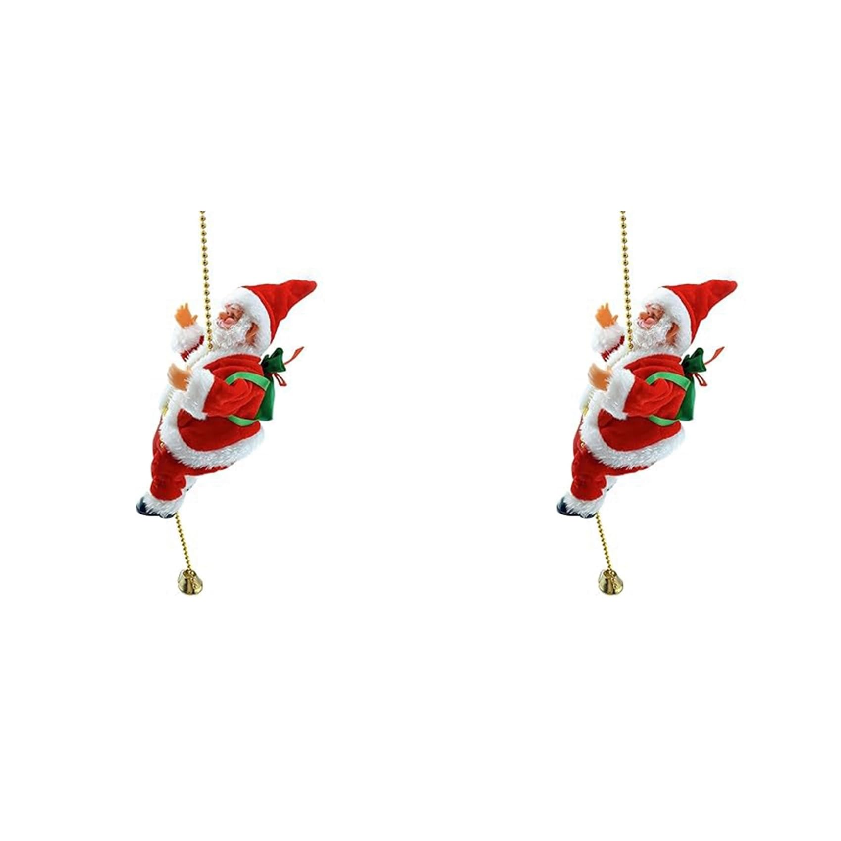 Vjsujehgy 2X Rope Climbing Santa Claus Rope Climbing Santa Claus Indoor and Outdoor Christmas Tree Decorations