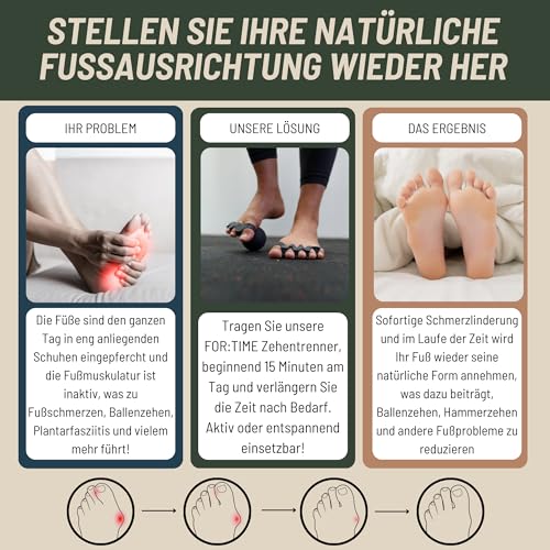 Zehenspreizer – 1 Paar Gel Zehentrenner für überlappende Zehen – Toe Spacer – Silikon-Zehenspreizer Hallux Valgus, Korrektur von Ballenzehen, Toe Separator, Zehenspreizer (Schwarz, Einheitsgröße)
