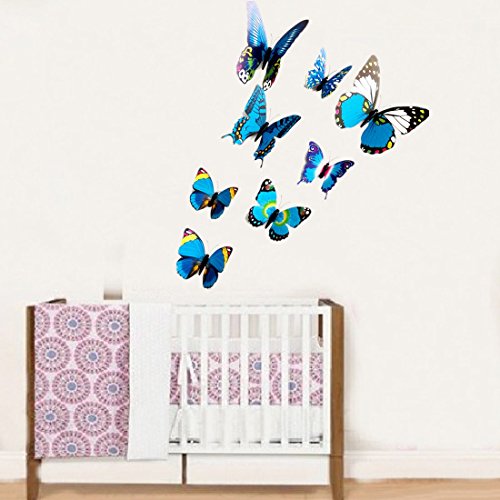 Farfalle in stile 3D, 12 pezzi, decorazione da