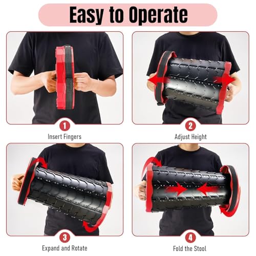 Image of Heavy Duty Collapsible Stool 800 lbs Capacity, Lightweight Portable Folding Stool for Camping, Travel, Camping Fishing Hiking Picnic Garden and Other Outdoor Events (Pcs-1). (Black)