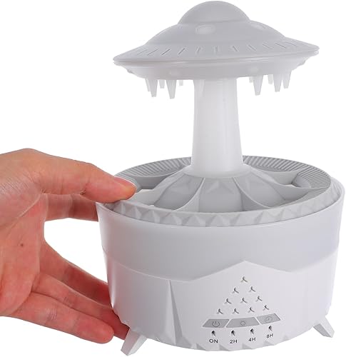 Miniatura 3 de Cabilock Humidificador de nube de lluvia, difusor de aceite esencial de aromaterapia con control remoto, humidificador de ruido blanco, luces