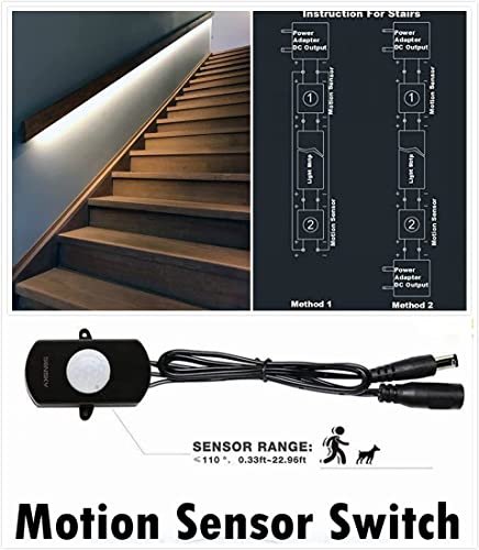 Tira LED con sensor de movimiento 8.2FT blanco frío miniatura 2