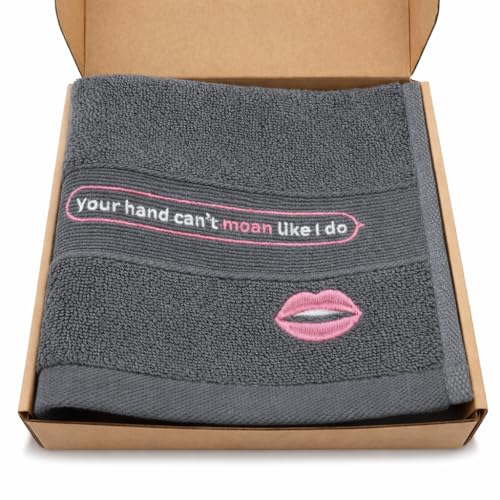 Tetramony Funny Gag Gift for Him Clean-up Towel with Playful Slogan Perfect Romantic Couples Present for Boyfriend Husband Valentines Day Ready Box Gray Color 1 PC per Box