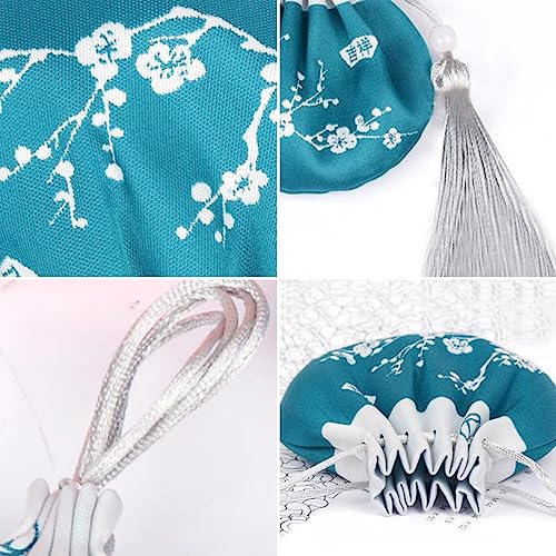 10 bolsas de saco chino de seda brocada con cordón miniatura 4