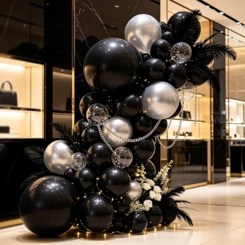 Black Balloon Arch Kit 111 Pcs, 18/12/5 Inch Black Latex Balloons Garland with Different Sizes, DIY Balloon Decorations for Birthday Party, Wedding, Baby Shower, Graduation, Anniversary & Halloween - image 8
