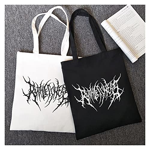 Tas Vrouwen Canvas Tas Cartoon Letter Donkere Shopper Tas Capaciteit Nieuwe Vrouwen Schoudertas Canvas Tas, 1, 30*50, - Image 4