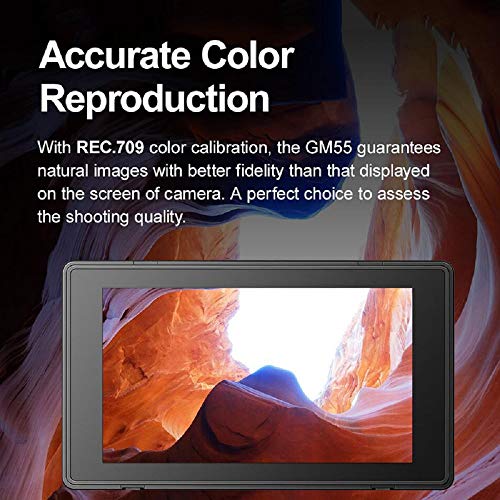 Image of Godox GM55 5.5 Inch On-Camera Monitor,IPS 4K HDMI Output Field Video Monitors Touch Screen 1920x1080 3D LUT for DSLR ILDC Cameras Monitor