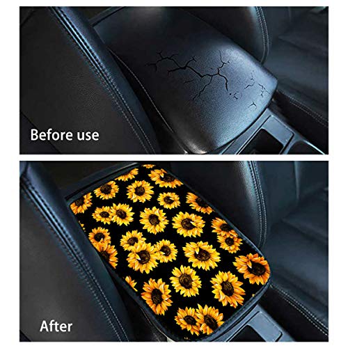 LedBack Vehicle Center Console Armrest Cover, Universal Fit Soft Comfort Center Console Armrest Cushion for Car, Car Armrest Cover Van Gogh Starry Sky Car Accessories